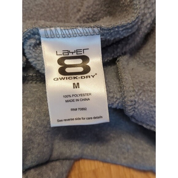 Layer 8 Sweatshirt Hoodie Mens Medium Gray Yellow Full Zip Active Long Sleeve - Picture 5 of 10